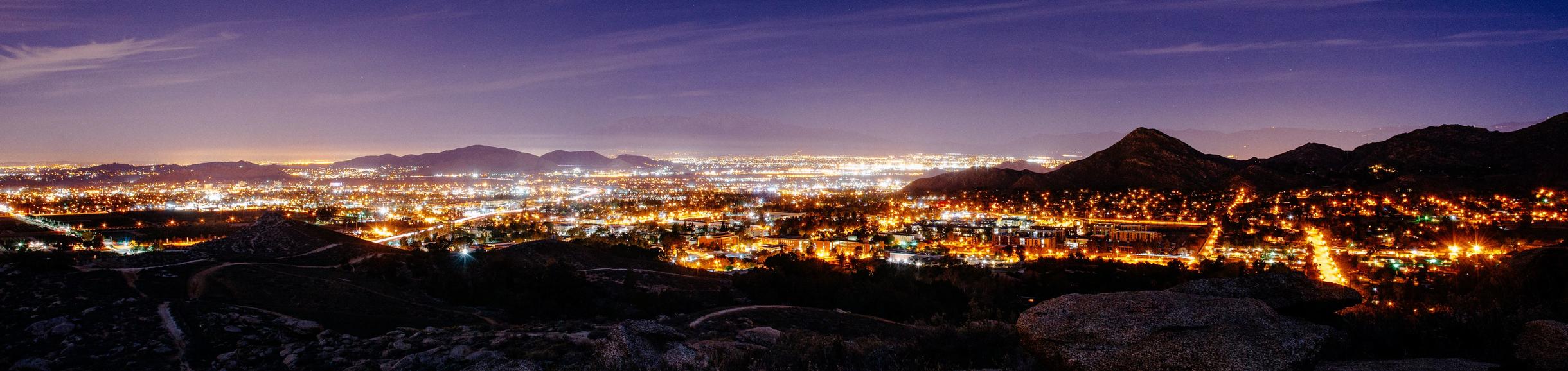 Riverside, CA at night